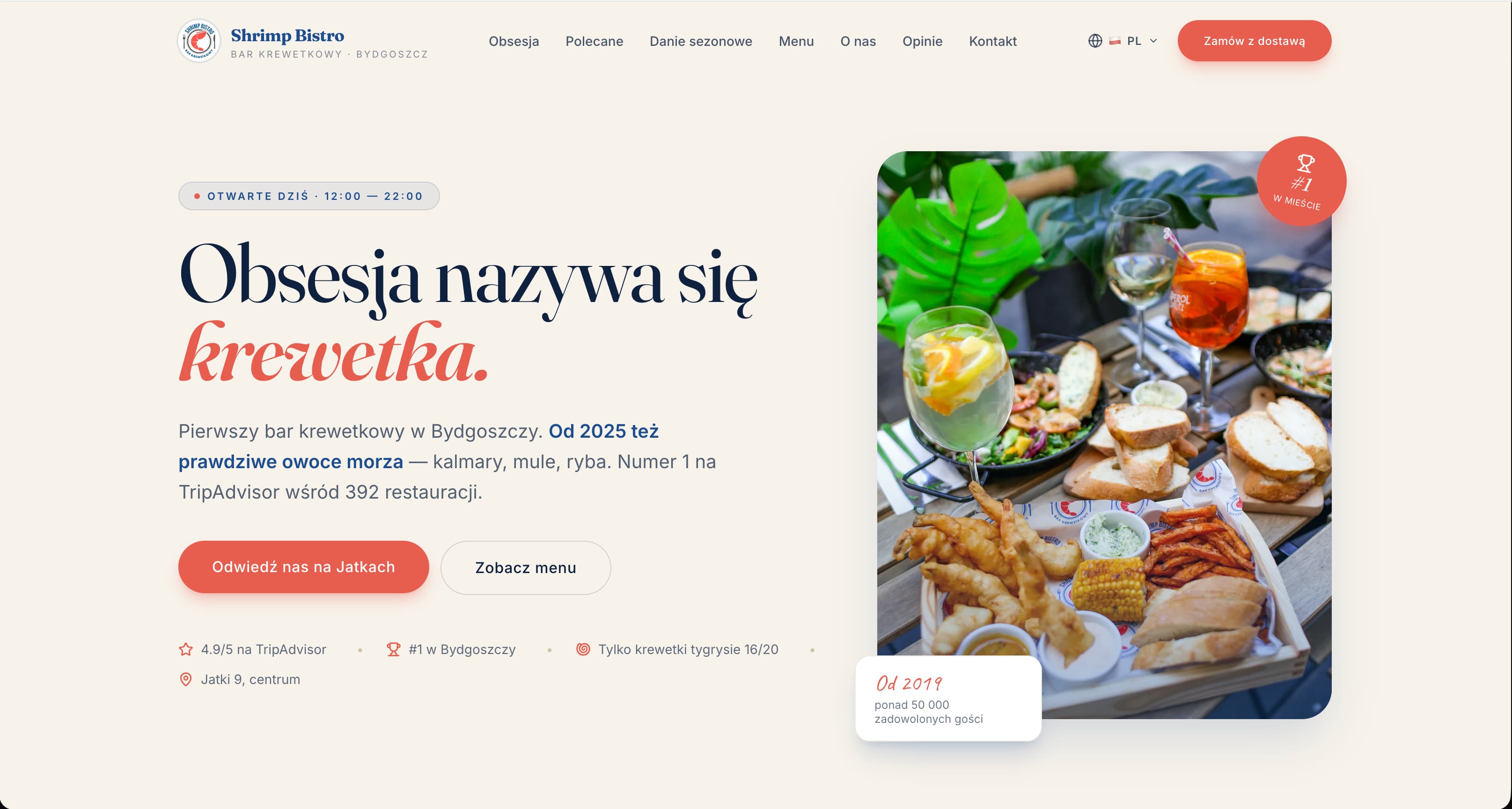 Shrimp Bistro Bar Krewetkowy – podgląd projektu